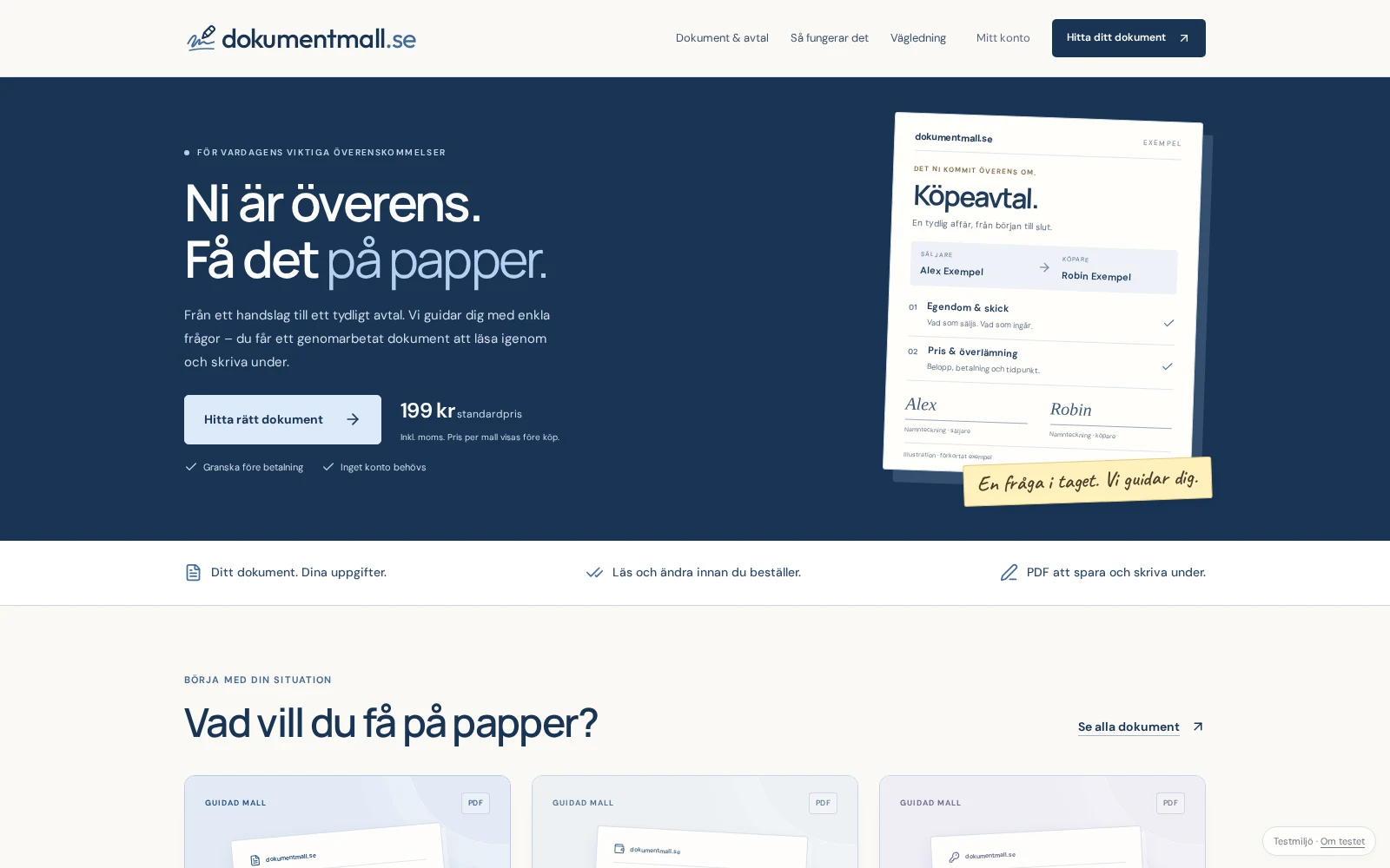 Förhandsvisning av Dokumentmall.se – Förhandsvisning av utvecklingsversionen. Tjänsten är ännu inte lanserad på domänen.