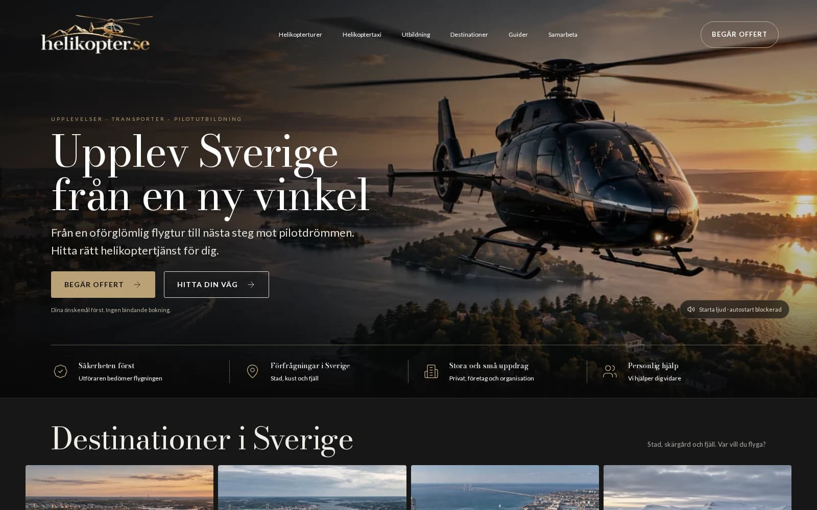 Förhandsvisning av Helikopter.se – Förhandsbild av projektets publika landningssida.