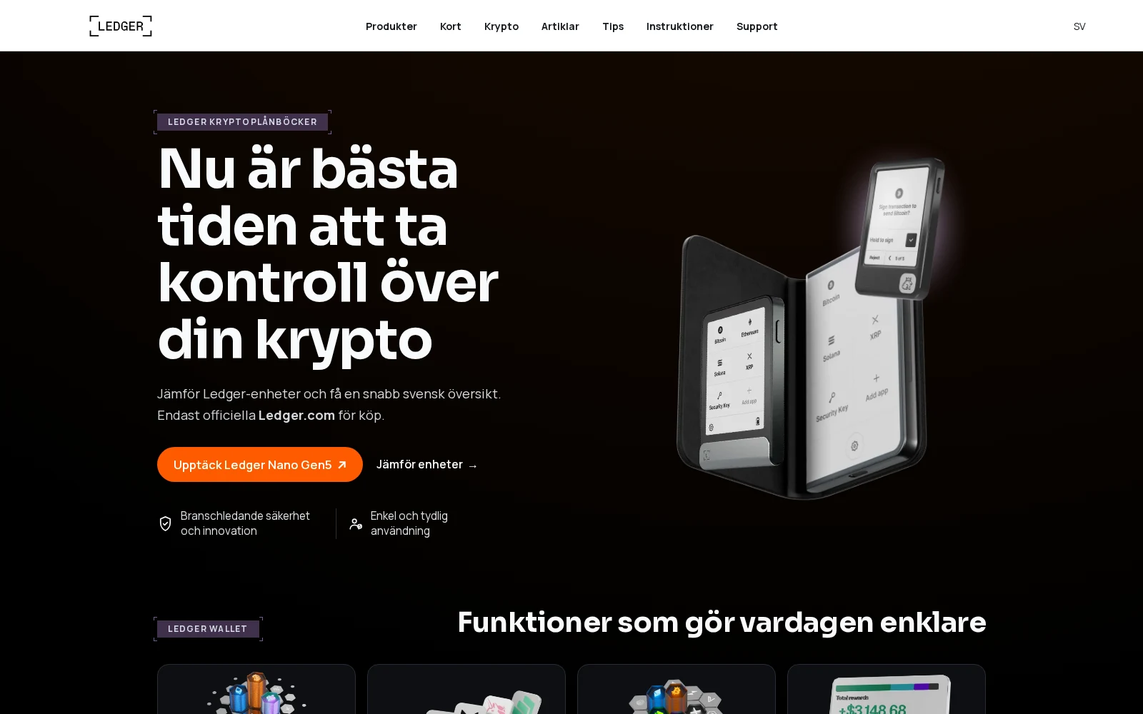 Förhandsvisning av Ledger.se – Förhandsbild av projektets publika landningssida.